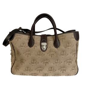 Dooney & Bourke Signature DB Logo Canvas Tote Bag Crossbody 3 Piece Set